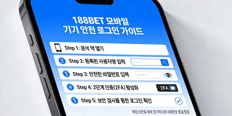 모바일 기기에서 188BET에 안전하게 로그인하는 방법을 설명하는 개념 이미지