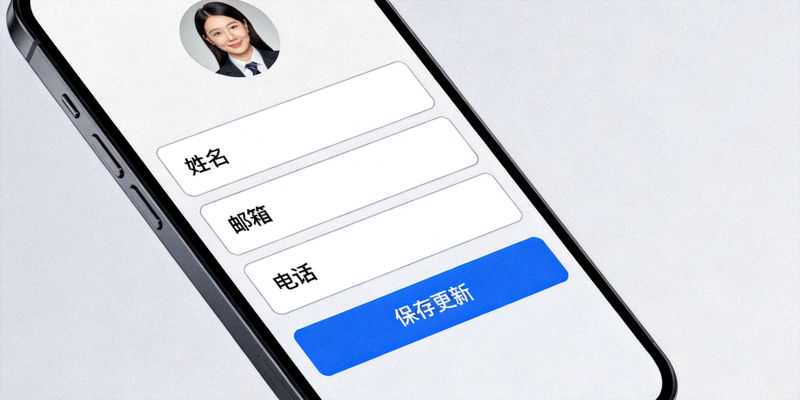 모바일 기기에서 개인 정보 프로필을 업데이트하는 화면 예시